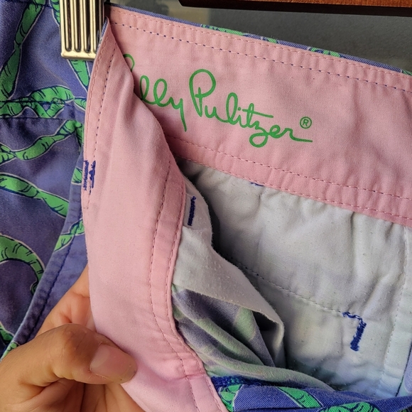 Lilly Pulitzer Callahan Shorts "Multi Lilly Loves Hawaii" Elephants Green Size 6 - Picture 9 of 12